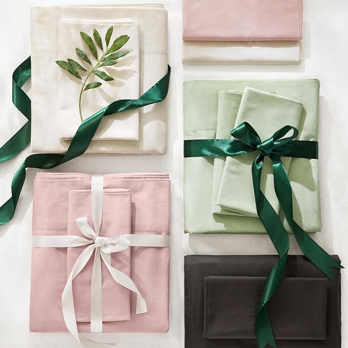 Comfort Spaces 100% Cotton Percale Sheets Twin XL Size 3 Piece, Sage Green | Crisp, Cool & Breathable Bed Sheets, 12" Deep Pocket Fits Up to 14" Mattress, Lightweight, All Season Cozy, with Pillow Case