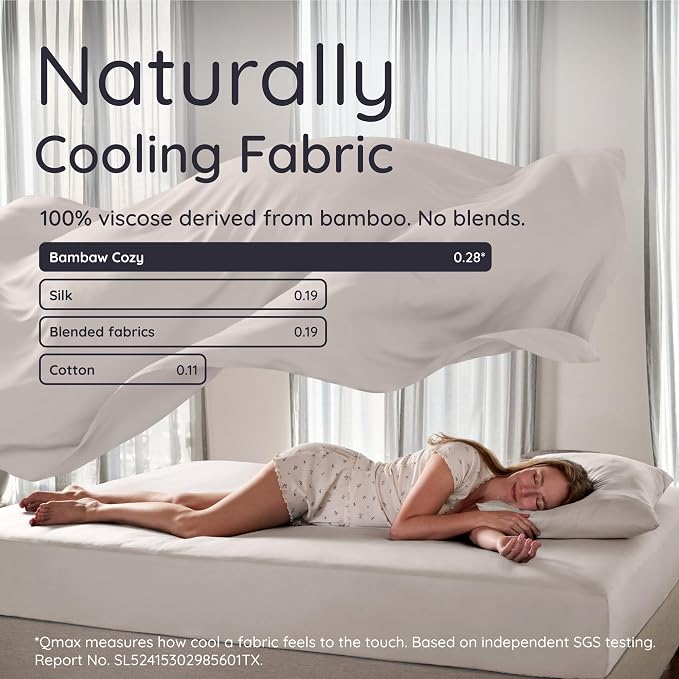 Bambaw 100% Viscose Derived from Bamboo Fitted Sheet King Size, Cooling King Sized Fitted Sheet with Corner Straps, Soft & Breathable (Sand)
