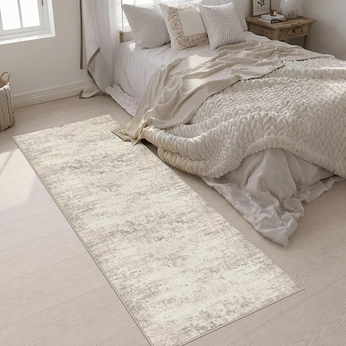 3x8 Washable Runner Rug：Modern Abstract Soft Carpet Brown Beige | For Hallway, Bedroom, Kitchen, Laundry, Bathroom,Door Mat,Modern Abstract,Machine washable,Non-Slip,Stain Resistant,Indoor