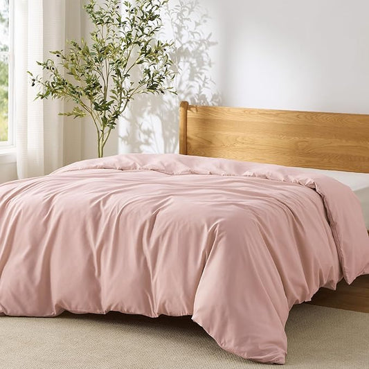 Bedsure Duvet Cover King Size, 1Pc Soft Double Brushed Bedding, Blush Pink | For Kids & Adults, 104"x90", Only 1 Comforter Cover, No Pillow Shams, Hotel Luxury, Breathable, Lightweight, Zipper Closure