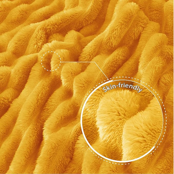 Exclusivo Mezcla Striped King Size Fleece Blanket for Bed, Couch, 90"x104" | Soft Breathable Cozy Bed Blankets, Lightweight Plush Fluffy Fuzzy Jacquard Decorative Blankets