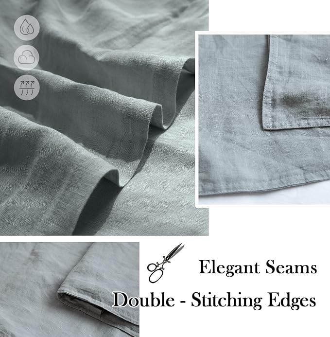 Simple&Opulence 100% Washed Linen Euro Shams 26'' x 26'' Pack of 2, Basic Style Solid Color Natural Flax Farmhouse Decorative Square Throw Pillow Covers for Bed Couch Sofa - Ultimate Grey