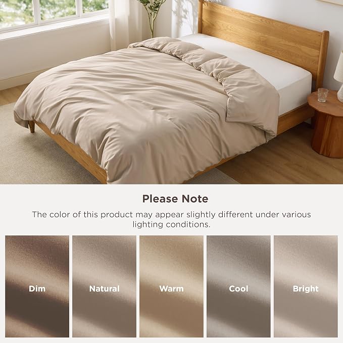 Bedsure Duvet Cover King Size, 1Pc Soft Double Brushed Bedding, Light Brown | For Kids & Adults, 104"x90", Only 1 Comforter Cover, No Pillow Shams, Hotel Luxury, Breathable, Lightweight, Zipper Closure