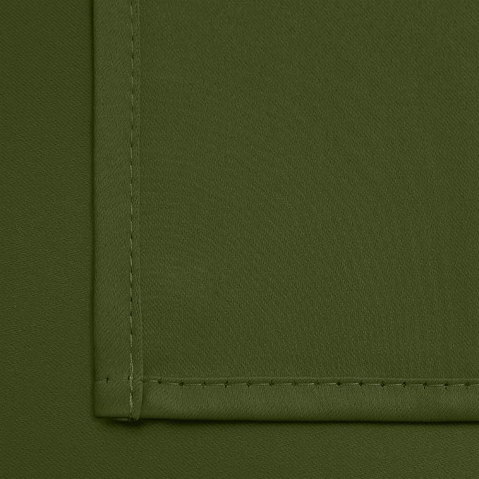 Yakamok Room Darkening Curtains 62x84 inch Length Olive Green-Living Room | 2 panels,grommet blackout window treatment,thermal insulated,light blocking drapes,privacy protection,bedroom dining room