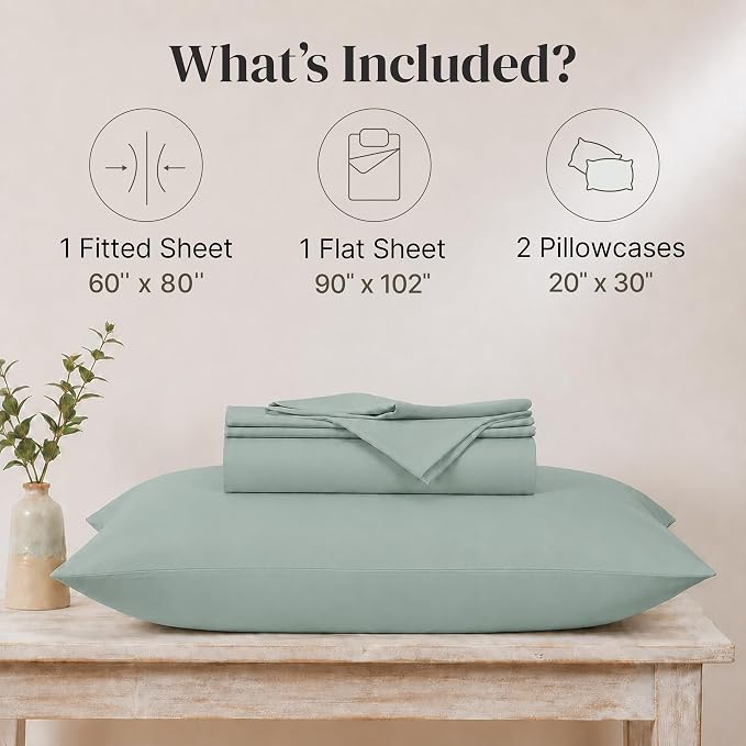 Modern Threads Soft Microfiber Solid Sheets - Luxurious Microfiber Bed Sheets - Includes Flat Sheet, Fitted Sheet with Deep Pockets, & Pillowcases Smoke Queen