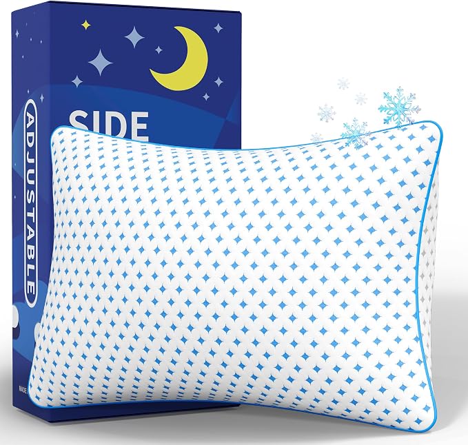 Queen Size Pillow 1 Pack for Sleeping, Cooling Adjustable Memory Foam Pillow, Dual Fill Design Helps Maintain Shape, Breathable Washable Cover
