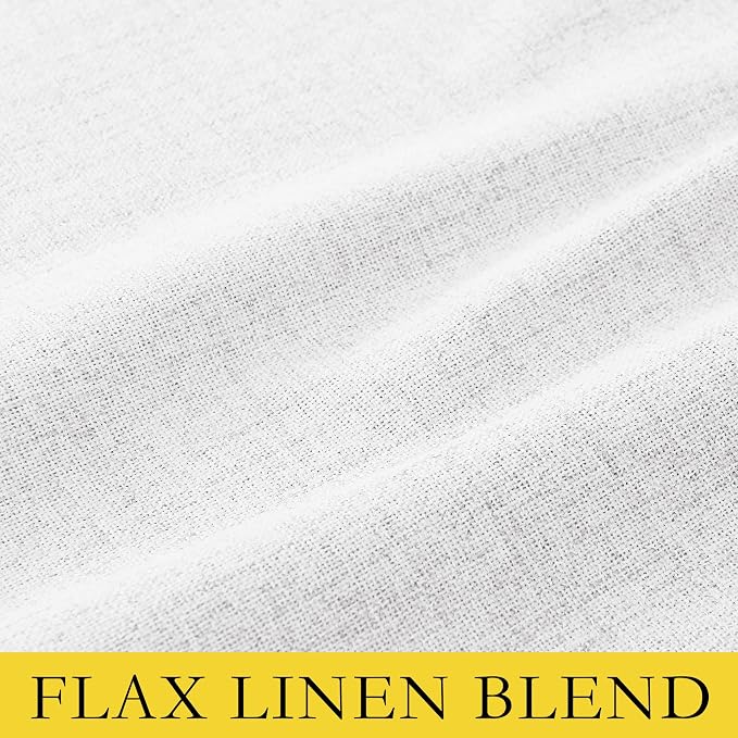 NICETOWN Linen 100% Blackout Nursery Curtains 68" Length Set of 2 | Faux Linen, Thermal Insulated & Noise Reducing, Short Drapes for Bedroom for Night Shift Workers, 52" W by 68" L