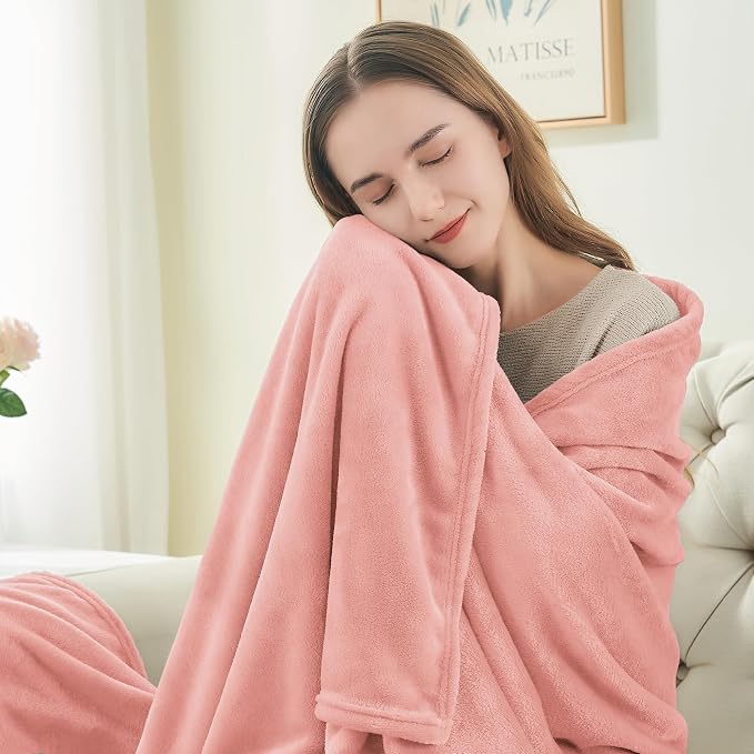 BEDELITE Fleece Blanket Soft Plush King Size Bed Blanket Pink 108"x90" | Ultra Soft Fleece, Plush Microfiber, Lightweight Warmth, All Season Comfort, Fade Resistant, Machine Washable