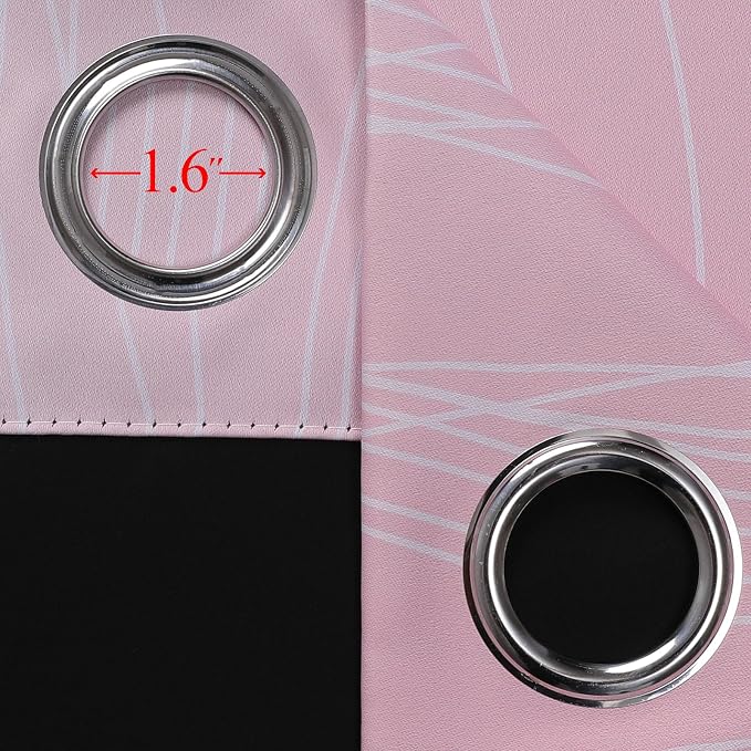 Pink and Teal Ombre Blackout Curtains for Bedroom 63 Inch | Gradient Kids Room Darkening Curtains,Thermal Insulated,Light Blocking Grommet Window Drapes for Living Room,52Wx63L,2 Panels