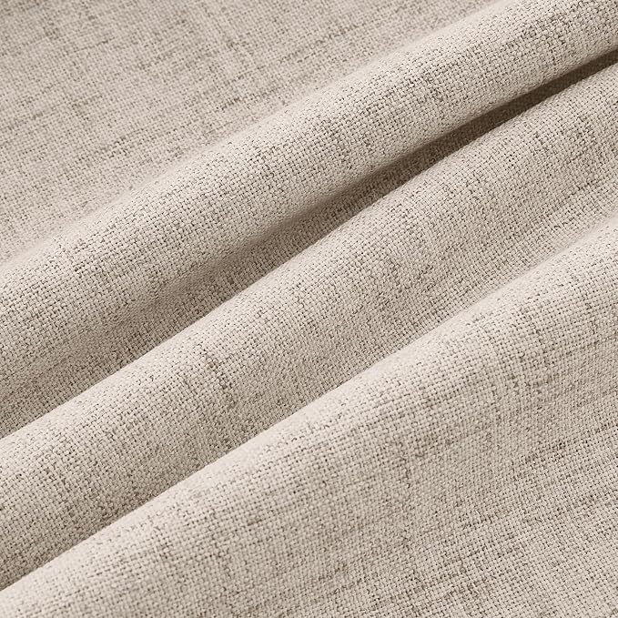 MIULEE 100% Blackout Linen Curtains for Bedroom 42 x 63 Inch Taupe 2 Panels | Thermal Insulated, Room Darkening Drapes for Living Room, Back Tab Rod Pocket Pinch Pleated, Solid Luxury Decor
