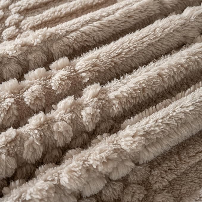 60x80 Inch Brown Twin Blanket - Soft & Fluffy Fleece, Neutral Tan Color, Cute & Aesthetic, Perfect for Sofa, Couch, Chair, Bed, Living Room & Bedroom, All-Season Use, Plush & Cozy Decorative Blanket