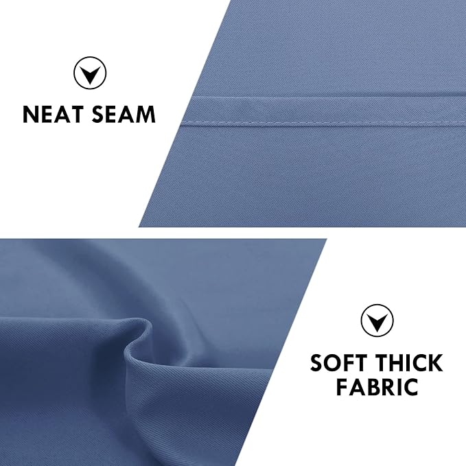 DWCN Blackout Curtains for Bedroom 38 x 54 Inch Long Dusty Blue 2 Panels | Room Darkening, Thermal Insulated, Light Blocking, Rod Pocket Drapes, Noise Reducing Window Treatments