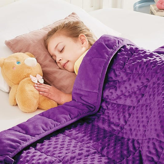 Weighted Blanket - 3 lbs Purple Minky Heavy Blanket - Small Size Breathable Lap Blanket(36"x48", 3 lbs)