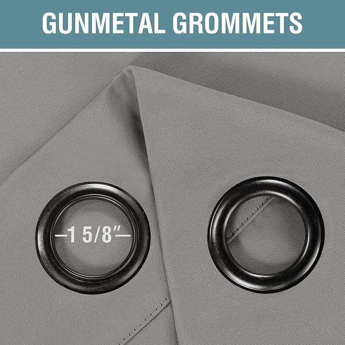 H.VERSAILTEX Blackout Patio Curtains 100 x 102 Inches for Sliding Door Extral Wide Blackout Curtain Panels Thermal Insulated Room Divider - Grommet Top, 8.5' Tall by 8.3' Wide - Dove Grey