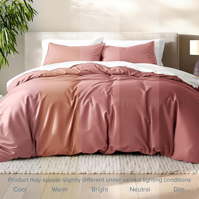 Bare Home Duvet Cover Set 1800 Ultra-Soft (King, Dusty Rose) | Lightweight, Cooling, Breathable, Premium 1800 Ultra-Soft, All-Season