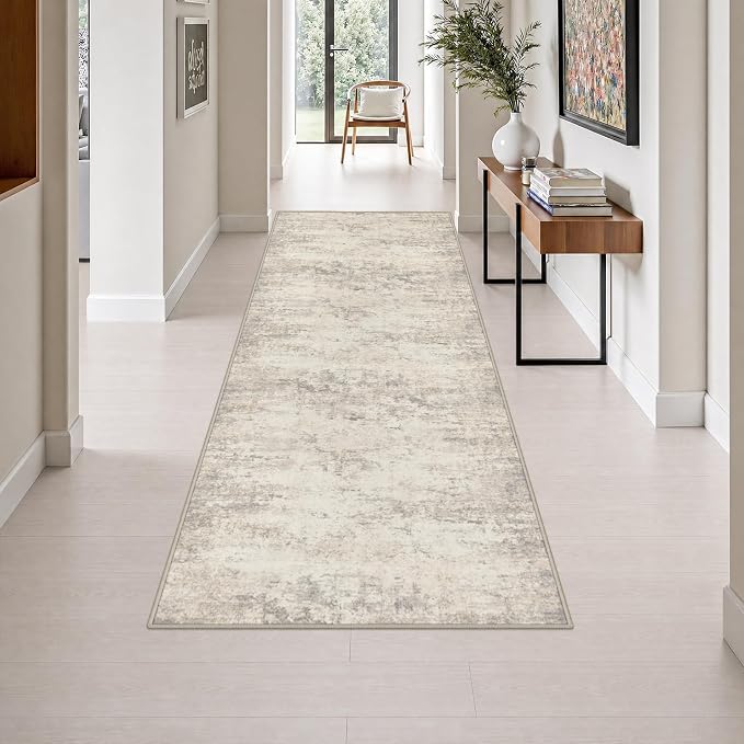 3x8 Washable Runner Rug：Modern Abstract Soft Carpet Brown Beige | For Hallway, Bedroom, Kitchen, Laundry, Bathroom,Door Mat,Modern Abstract,Machine washable,Non-Slip,Stain Resistant,Indoor