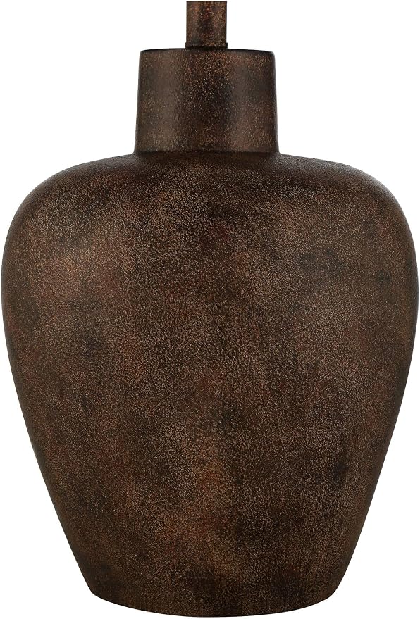 Glenn 27" Tall Table Lamps Set of 2 Terra Cotta Farmhouse Southwest Rustic | Dark Southwestern Natural Cottage Living Room Bedroom House Bedside Nightstand Tapered Drum Shade