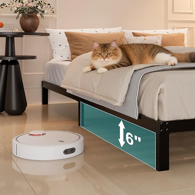 Maenizi 8 Inch Twin Bed Frame, Metal Platform Bed Frame Twin Size | No Box Spring Needed, Heavy Duty Support Up to 2500 lbs, Easy Assembly, Noise Free, Black
