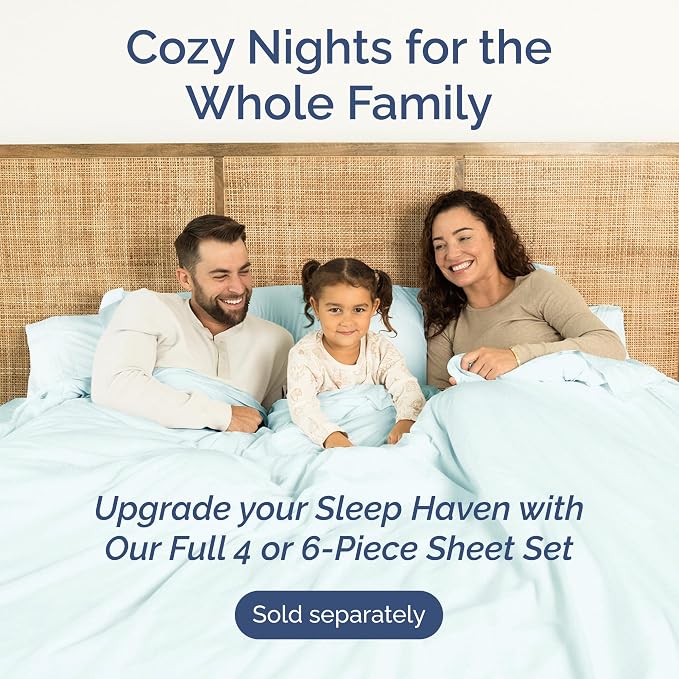 Full Flat Sheet - Single Top Flat Sheet Only - Soft & Cooling - Ice Blue | Hotel Luxury Top Flat Sheet Only, Ultra-Soft, Breathable & Cooling, Fade & Wrinkle Free, Easy-Care, Stain & Shrink Resistant