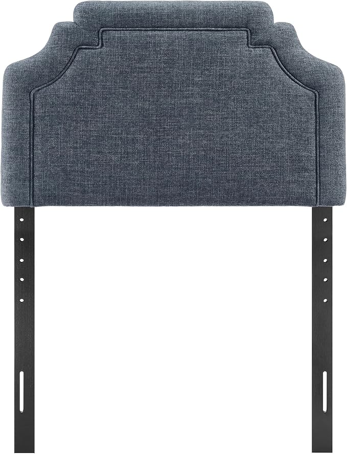 Modway Magnolia Twin Size Upholstered Fabric Headboard in Slate Blue - Padded Cushioned Headboard with Woven Heathered Upholstery and Adjustable Mounting Positions