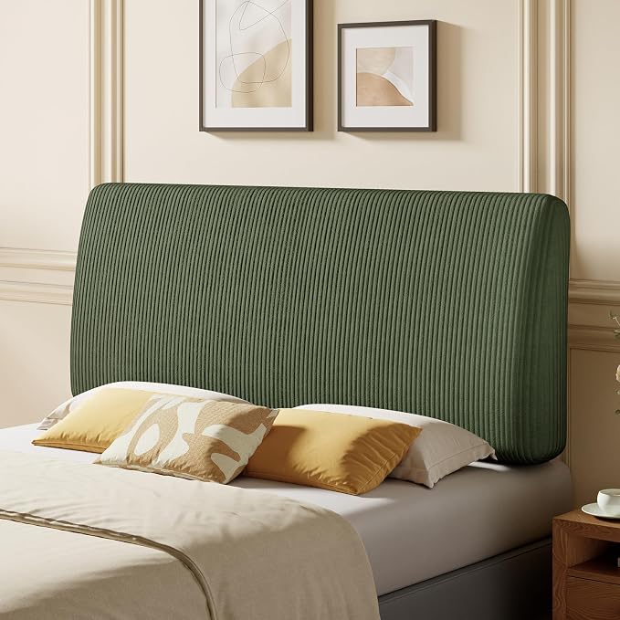 4.7" Upholstered Headboard for Queen Size Bed, Height Adjustable and Ergonomic Headboard, Easy Assemble, Sturdy and Durable, Olive Green