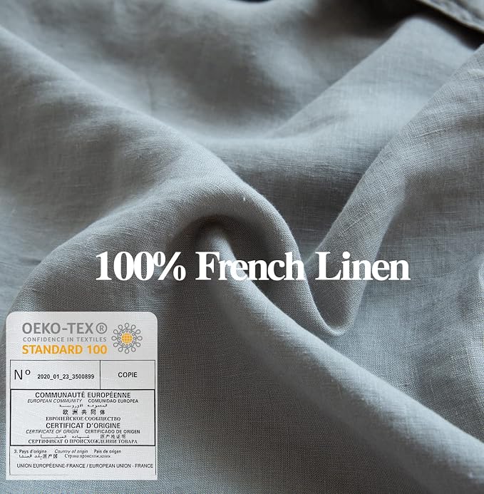 Simple&Opulence 100% Washed Linen Euro Shams 26'' x 26'' Pack of 2, Basic Style Solid Color Natural Flax Farmhouse Decorative Square Throw Pillow Covers for Bed Couch Sofa - Ultimate Grey
