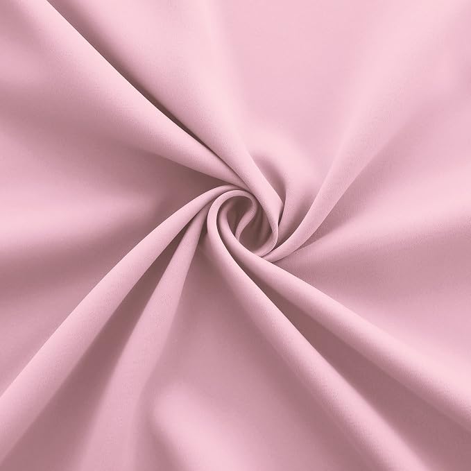 KOUFALL Bubble Gum Pink Blackout Curtains for Girls Room, Cute Light Pink Nursery Curtains Girl, Princess Black Out Girly Curtains for Kids Bedroom, 2 Panels, 52 Inch Wide x 84 Inch Long
