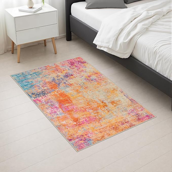 2x3 Washable Entryway Rug: Modern Abstract Soft Carpet Galaxy Haze | For Entrance, Bedroom, Kitchen, Laundry, Bathroom,Door Mat,Modern Abstract,Machine washable,Non-Slip,Stain Resistant,Indoor