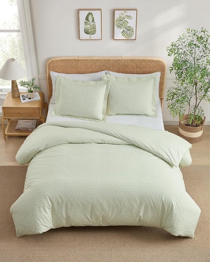 Duvet Cover Full Size - Floral Duvet Cover - 3 Piece - Blue Garden | Soft Floral Duvet Cover 80 x 90 with 2 Pillow Shams, Zipper Closures & Ties, Floral Bedding for Women, Men, Kids & Teens