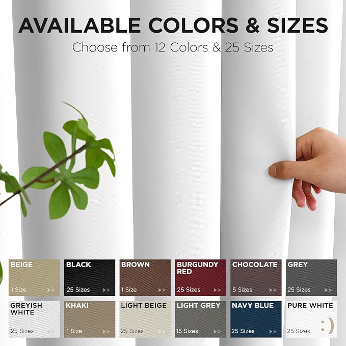 Joydeco Blackout Patio Sliding Door Curtains, Privacy Room Divider Curtains | Extra Wide Thermal Blackout Curtains for Bedroom Living Room, Curtain for Patio Door (Pure White, 70Wx84L, 1 Panel)