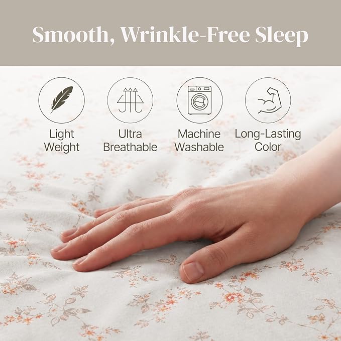 Modern Threads Silky Soft Microfiber and Wrinkle Free Sheets - Luxurious Microfiber Bed Sheets Includes Flat Sheet, Fitted Sheet with Deep Pockets, & Pillowcases Kashmir Rose Clay, King