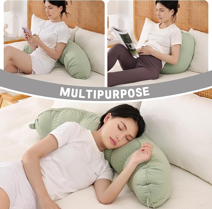 Peallow(Pat. Pend) – Long Round Body Pillow for Adults, Bolster Pillow for Sleeping, Soft and Supportive Pillow for Sleeping & Lumbar Support (Celadon Green,39")