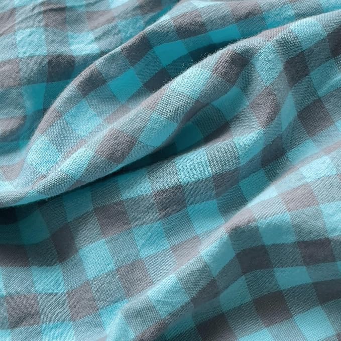 LifeTB Twin XL Comforter Set Blue Grey Gingham Comforter 3 Pieces Modern Plaid Grid Pattern Comforter Set Soft Lightweight Gingham Bedding Set Fluffy Plaid Checkered Comforter with 2 Pillowcases
