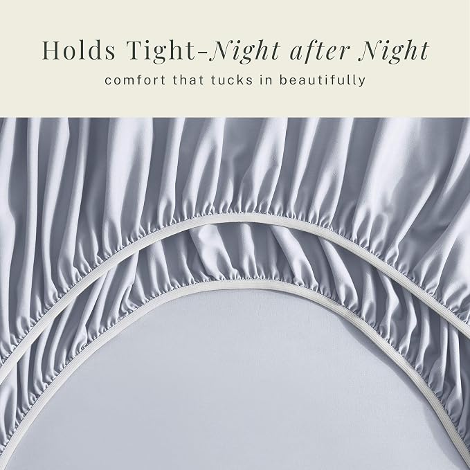 Hearth & Harbor Extra Deep Pocket Sheets - Fits Mattress 18-24 Inches Deep - Extra Deep Pocket Full Size Sets - 6 Piece Full Size - Full - Ice Blue