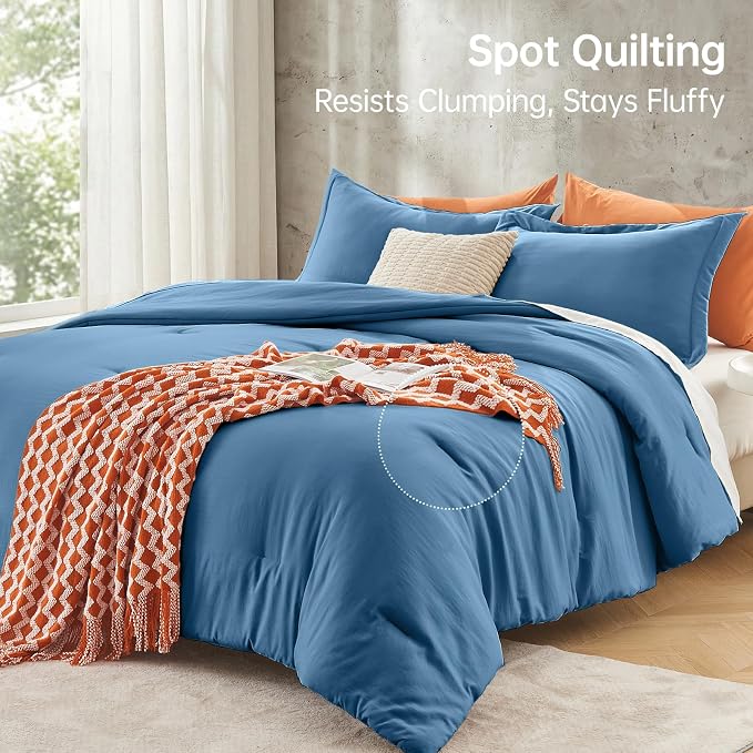 King Size Comforter Set, All Season Ultra Soft Down Alternative Bedding - 3 Piece Lightweight Bed Set Includes 1 Comforter (104"x90") and 2 Pillow Shams (20"x36"), Teal