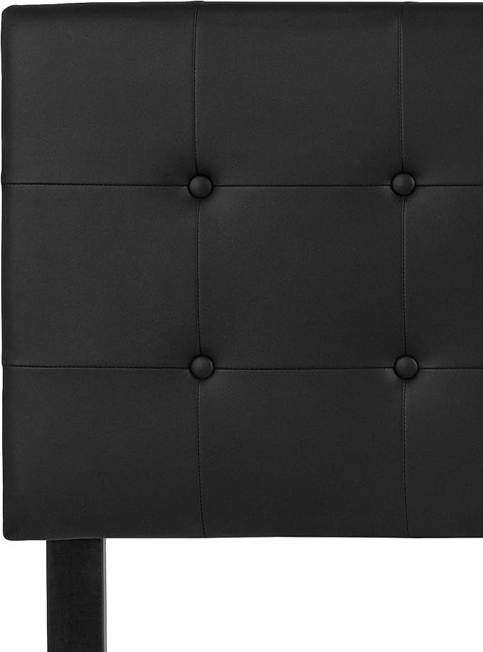 Flash Furniture Full Tufted Vinyl Headboard, Black | Adjustable Height, Easy Install, Bedroom Decor