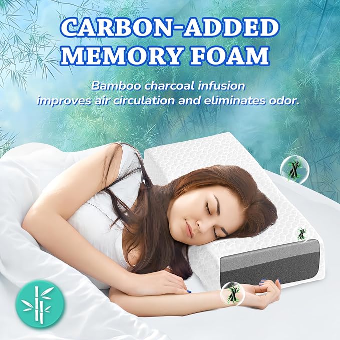 HARBOREST Cooling Cube Pillow - Side Sleeper Pillow for Neck and Shoulder Pain, Memory Foam Pillow Cube Pro with Adjustable Firmness,24"x12"x6"