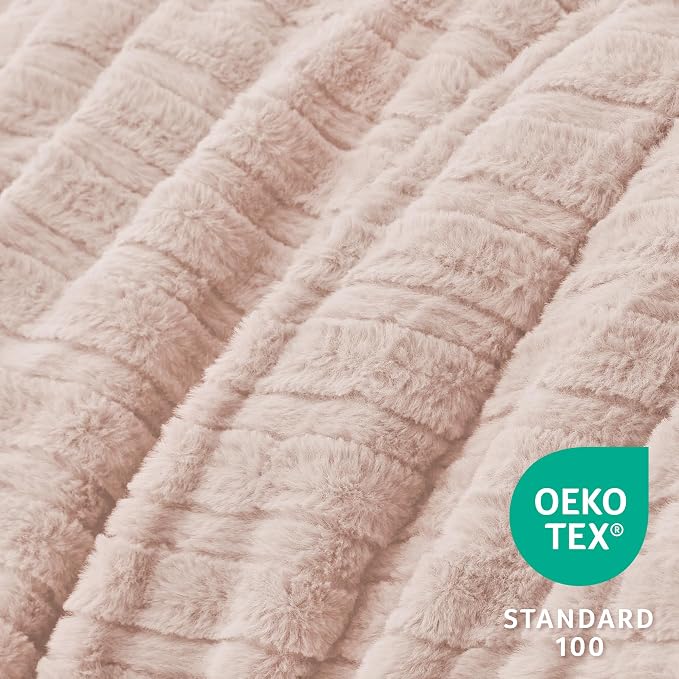 BEDELITE Faux Fur King Size Comforter Set, Fluffy Bed Set, Pink | Super Soft & Warm, Luxury Fuzzy Cozy Comforter for Winter, Heavy Plush Bed set, with 2 Pillowcases