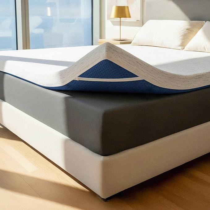 ViscoSoft 3 Inch Memory Foam Mattress Topper Cal King - Select High Density Ventilated Mattress Pad - Premium Removable Rayon Cover