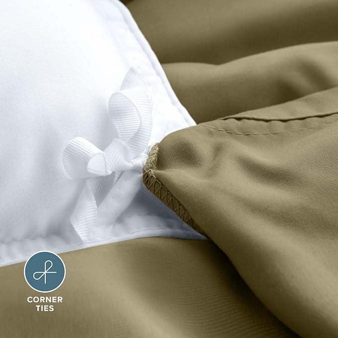Bare Home Duvet Cover Set 1800 Ultra-Soft (Twin/Twin XL, Olive) | Lightweight, Cooling, Breathable, Premium 1800 Ultra-Soft, All-Season