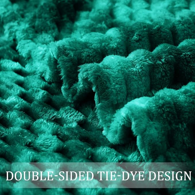 Exclusivo Mezcla Large 3D Fleece Throw Blanket for Couch, Tie-dye Teal | Extra Soft Fuzzy Plush Lightweight Throws, Cozy Fluffy Decorative Blankets for All Seasons, 50x70 Inches