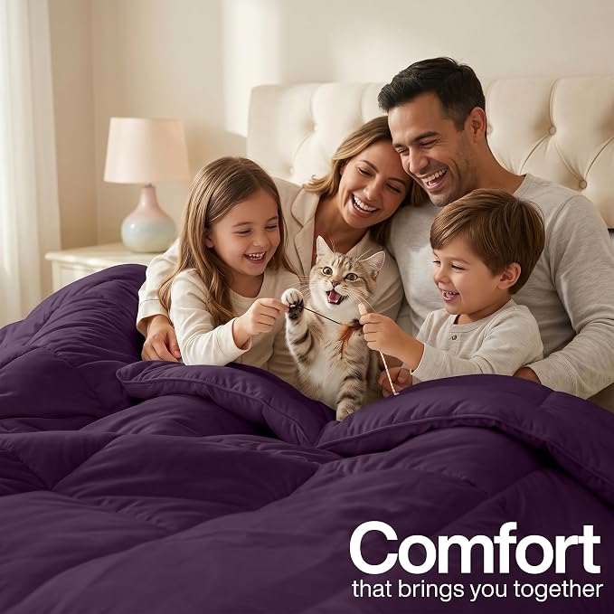 Utopia Bedding Duvet Insert, Twin Comforter 64 x 88 Inches, Plum | Cozy All Season Comforter for Kids and Teens, Unisex, Down Alternative Fill, Soft Microfiber Shell, Machine Washable.