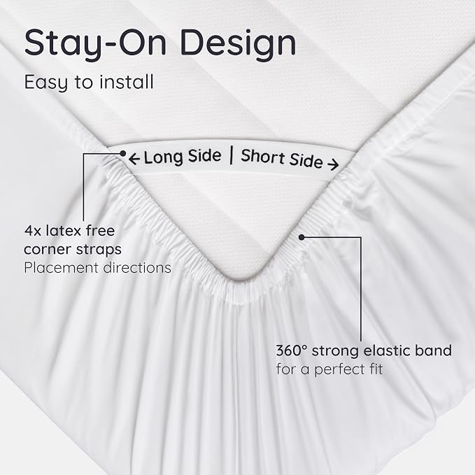 Bambaw 100% Viscose Derived from Bamboo Fitted Sheet Twin XL – Twin XL Single Fitted Sheet, Cooling, Soft & Breathable, Crisp & Smooth Feel, Deep Pocket Fits Up to 15" Mattresses (White)