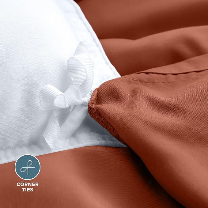 Bare Home Duvet Cover Set 1800 Ultra-Soft (King, Terracotta) | Lightweight, Cooling, Breathable, Premium 1800 Ultra-Soft, All-Season