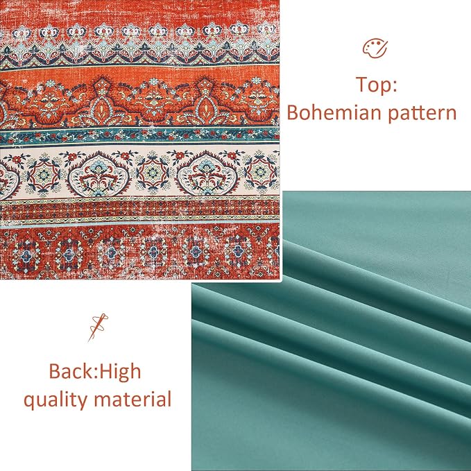 Cottolester Boho Full Comforter Set 8 Pieces, Terracotta Comforter Bohemian Striped Bed in A Bag,Soft Microfiber Bedding Set for All Seasons