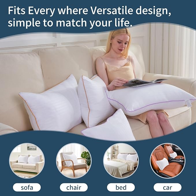 Bed Pillows King Size Set of 2,side sleeper pillow,Down Alternative Fill | Breathable Hotel Collection,Bed Pillows for Sleeping,Medium Soft Support for Side,Back and Stomach Sleepers,Fluffy