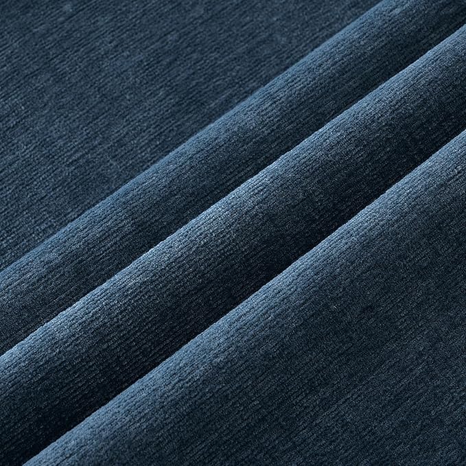 MIULEE Dark Blue Chenille Couch Throw Pillow Covers, 20x20 | Set of 2, Soft Coastal Home Decor, Modern Farmhouse Decorative Pillowcases for Sofa Living Room Bed