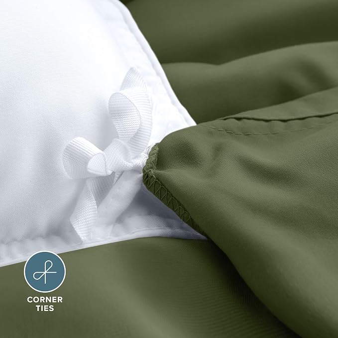 Bare Home Duvet Cover Set 1800 Ultra-Soft (King, Cypress) | Lightweight, Cooling, Breathable, Premium 1800 Ultra-Soft, All-Season