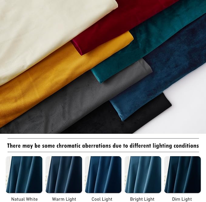 RYB HOME Blue Velvet Blackout Curtains for 84 inches Bedroom Living Room | Thermal Insulated, Privacy UV Block, Noise Reducing, Energy Saving, Luxury Window Decor for Kids, W52 x L84, Navy, 2 Panels