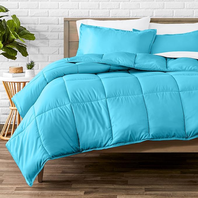 Bare Home Queen Comforter Set - 1800 Ultra Soft (Queen, Aqua) | All-Season, Breathable, Hypoallergenic, Premium 1800, Warm, Cozy